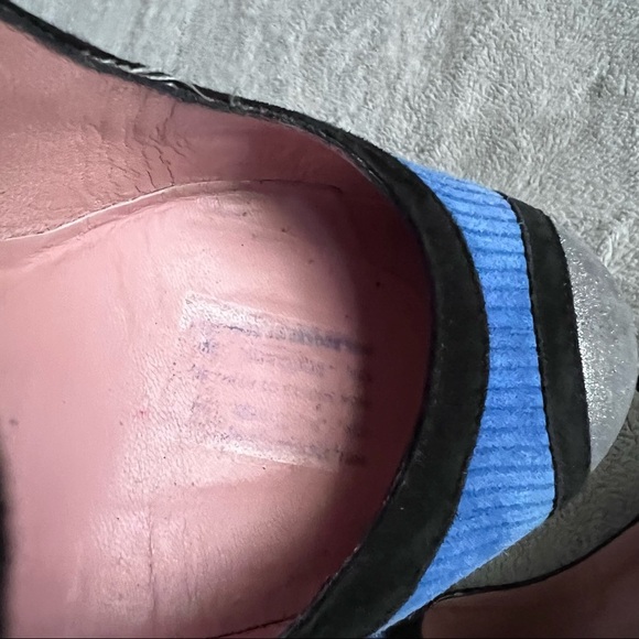 Marc Jacobs Vintage Y2K Corduroy Metallic Suede Mary Jane Pinup Heels 36.5 - Picture 14 of 17